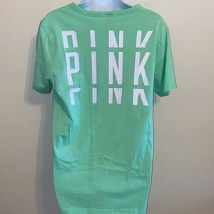 Victoria’s Secret PINK sea green knit tee shirt top size SP